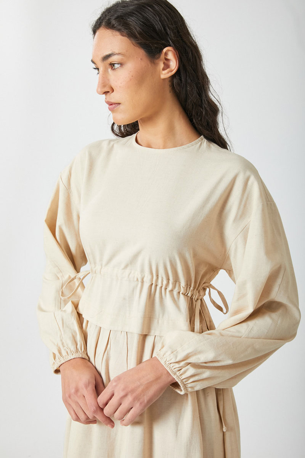 İynem Keten Elbise Taş - 4