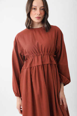 Iynem Linen Dress Brick - 17