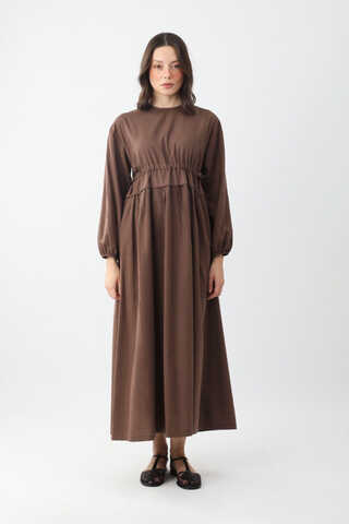 Iynem Linen Dress Brown - 3