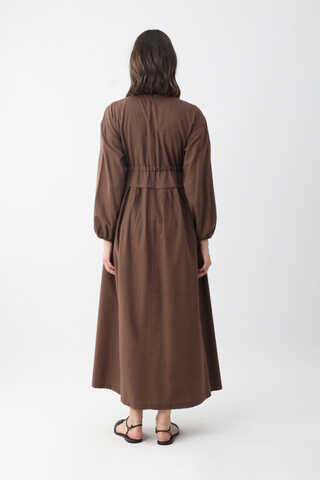 Iynem Linen Dress Brown - 7