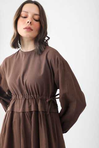 Iynem Linen Dress Brown - 6
