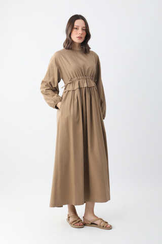 Iynem Linen Dress Camel - 4