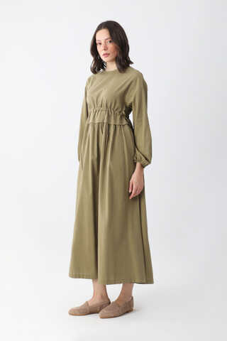 Iynem Linen Dress Khaki - 3