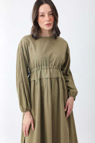 Iynem Linen Dress Khaki - 5