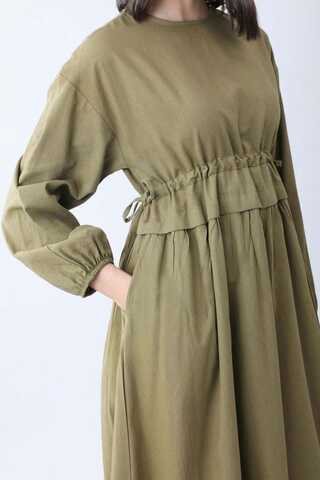 Iynem Linen Dress Khaki - 6