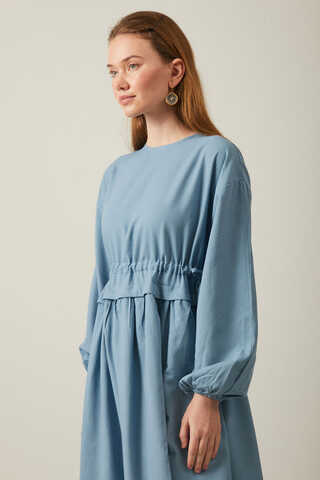 Iynem Linen Dress Baby Blue - 15