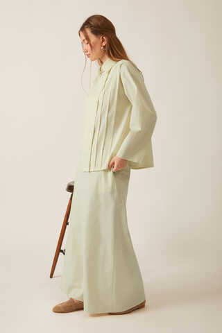 Jacket Collar Skirt Set Butter Yellow - 8