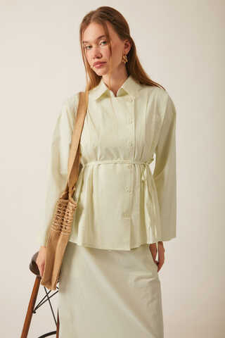 Jacket Collar Skirt Set Butter Yellow - 14