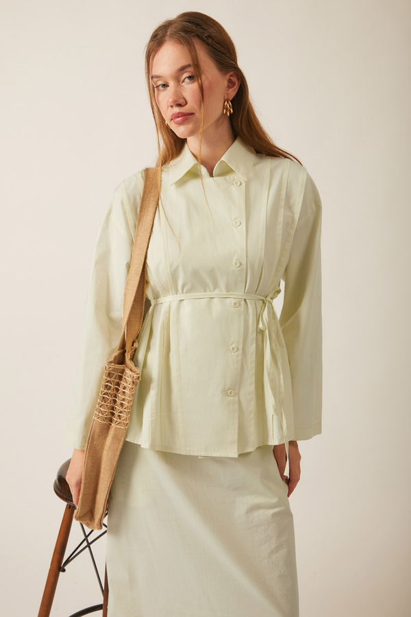 Jacket Collar Skirt Set Butter Yellow - 14