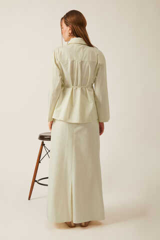 Jacket Collar Skirt Set Butter Yellow - 18