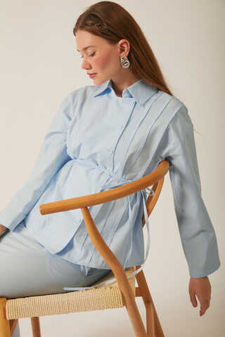 Jacket Collar Skirt Set Ice Blue - 12