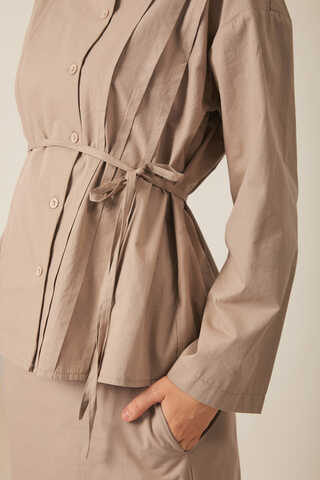 Jacket Collar Skirt Set Light Camel - 6