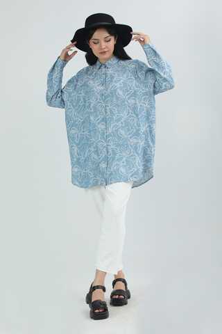 Jacquard Shirt Blue - 4