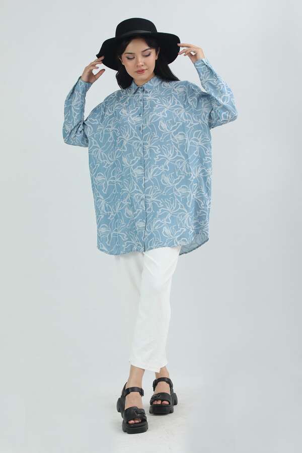 Jacquard Shirt Blue - 4
