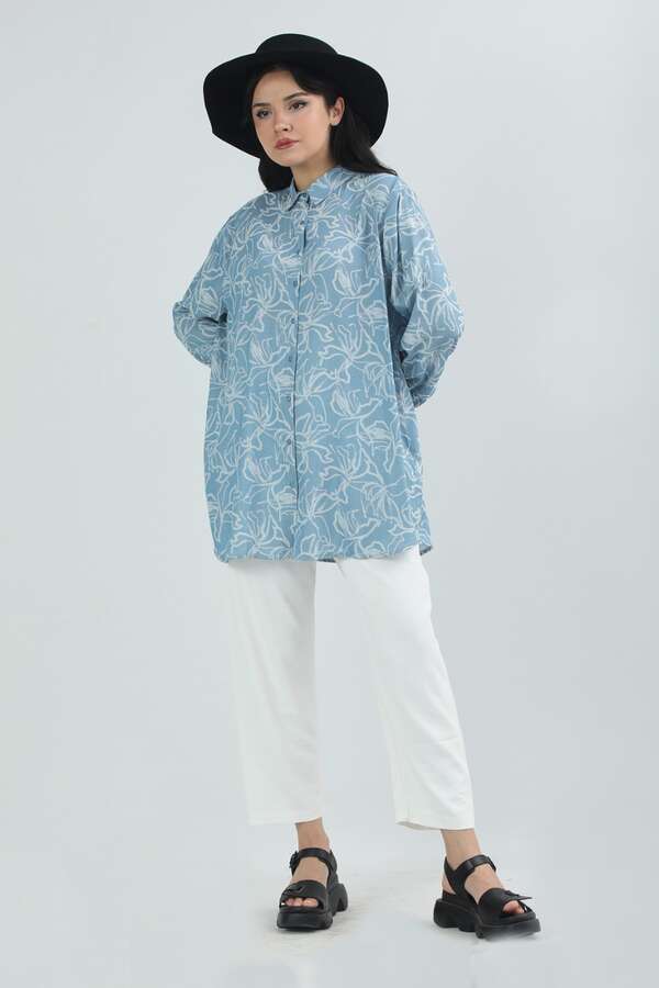 Jacquard Shirt Blue - 5