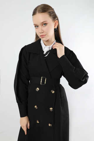 Jamin Trench Coat Black - 2