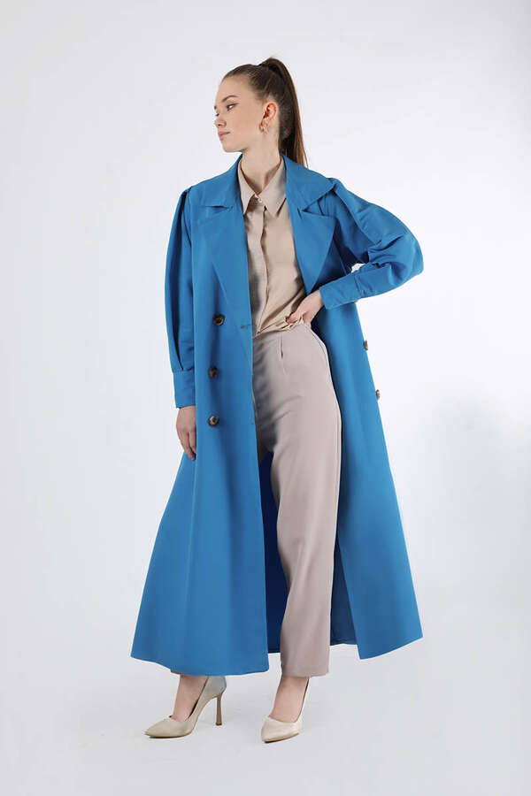 Jamin Trench Coat Blue 
