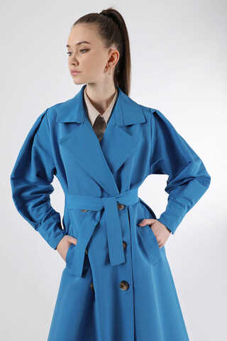 Jamin Trench Coat Blue - 2
