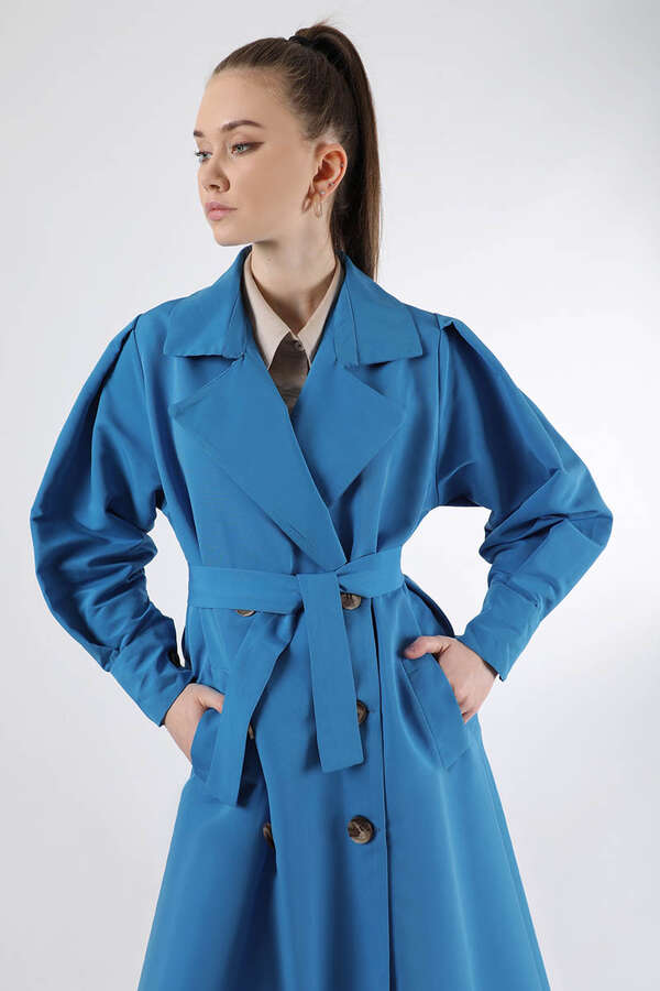 Jamin Trench Coat Blue - 2