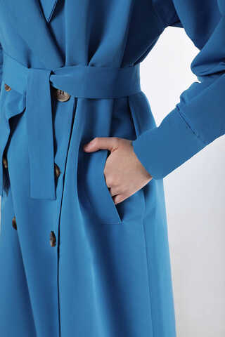 Jamin Trench Coat Blue - 4