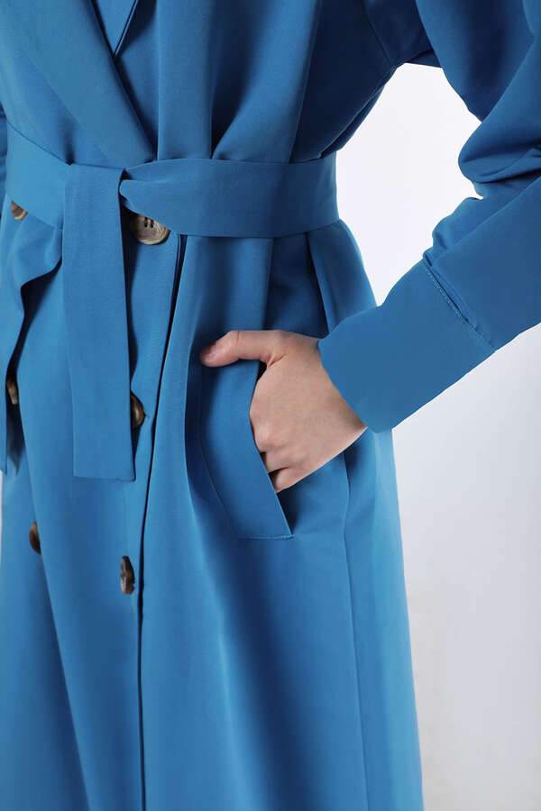 Jamin Trench Coat Blue - 4