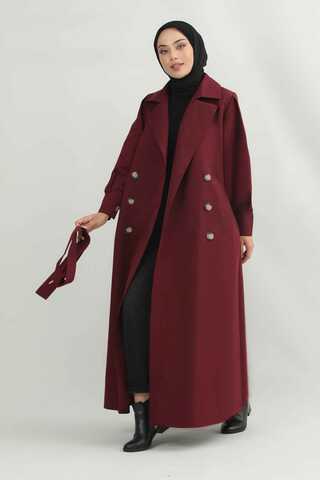 Jamin Trench Coat Burgundy - 1