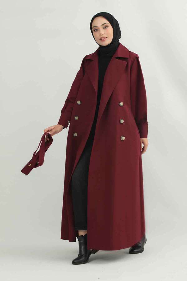 Jamin Trench Coat Burgundy 
