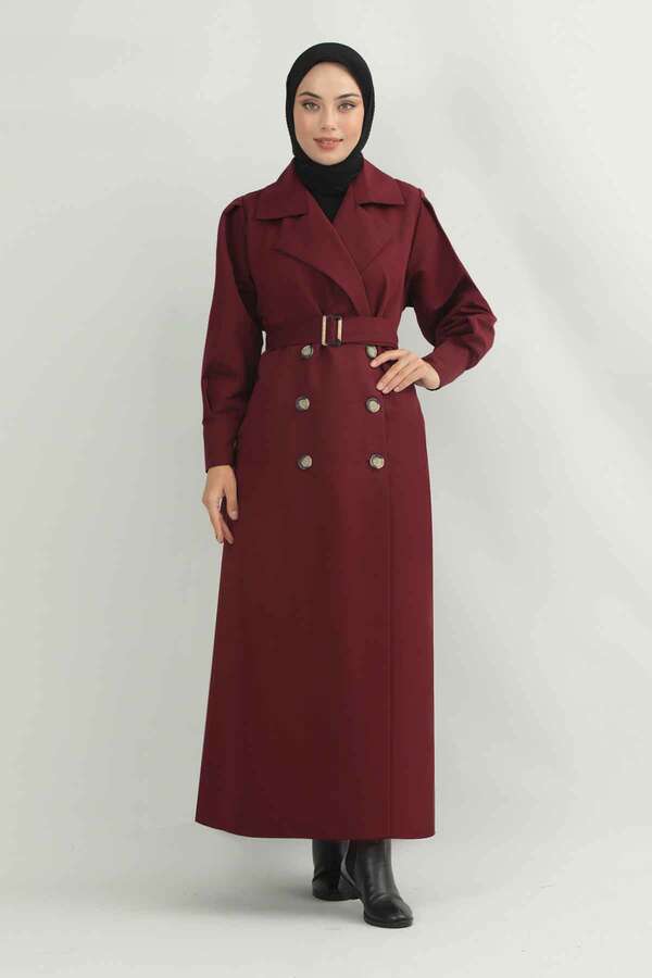 Jamin Trench Coat Burgundy - 2