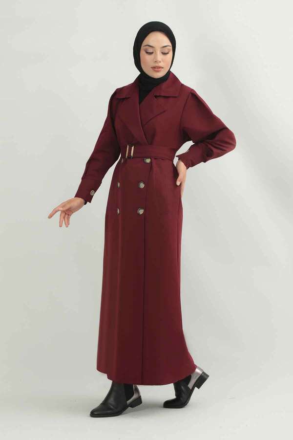 Jamin Trench Coat Burgundy - 3