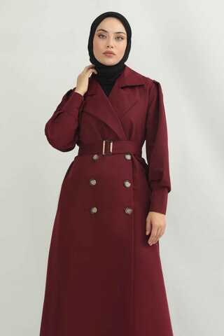 Jamin Trench Coat Burgundy - 4