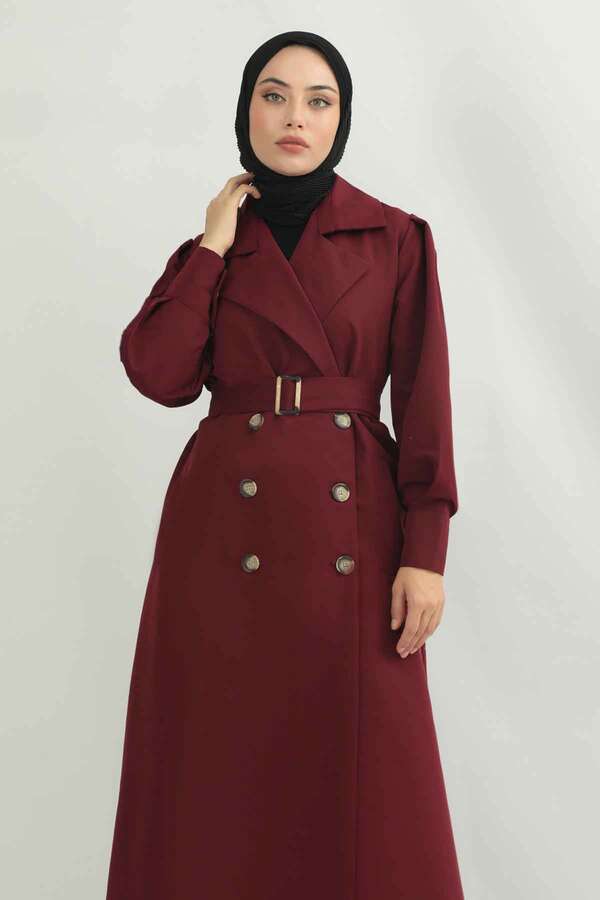 Jamin Trench Coat Burgundy - 4