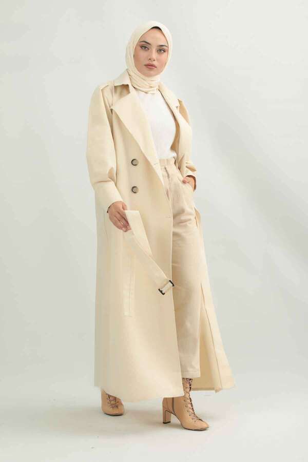 Jamin Trench Coat Cream - 3