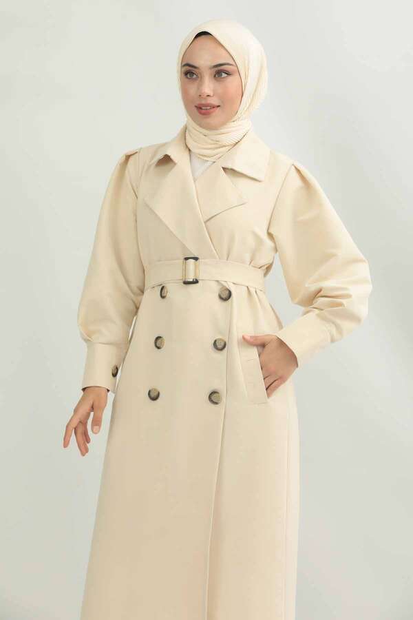 Jamin Trench Coat Cream - 5