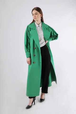 Jamin Trench Coat Green - 1