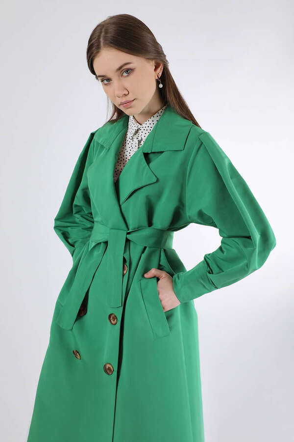 Jamin Trench Coat Green - 2