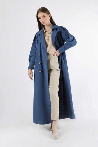 Jamin Trench Coat İndigo - 1