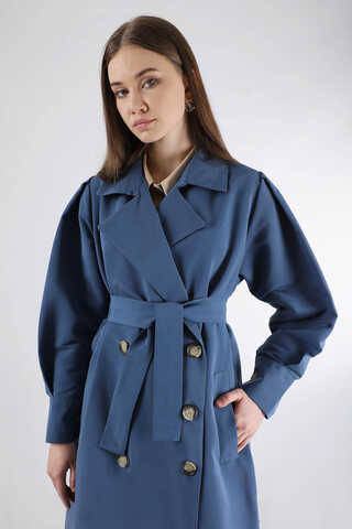 Jamin Trench Coat İndigo - 2