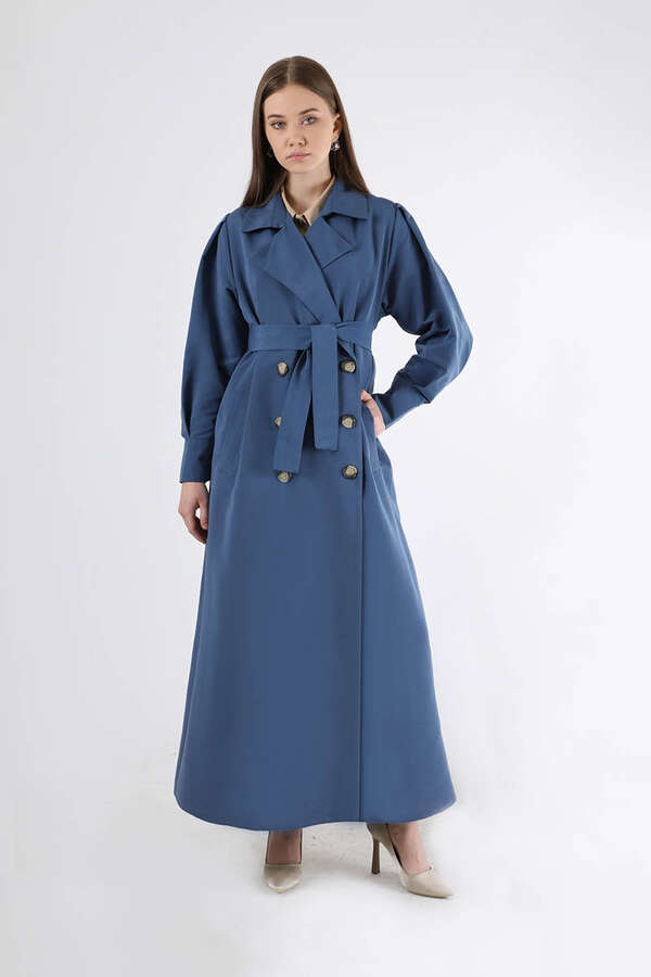 Jamin Trench Coat İndigo - 3
