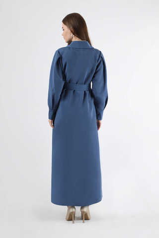 Jamin Trench Coat İndigo - 5