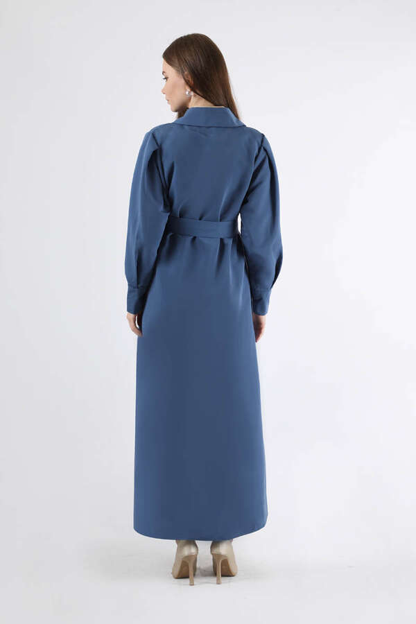 Jamin Trench Coat İndigo - 5