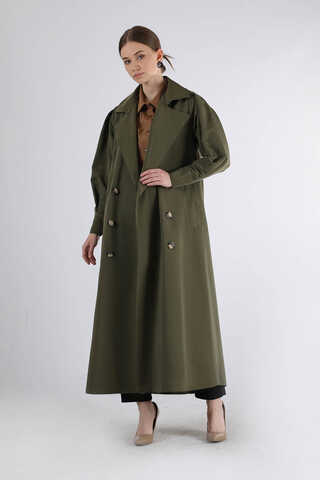 Jamin Trench Coat Khaki - 1