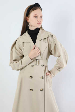 Jamin Trench Coat Stone - 2