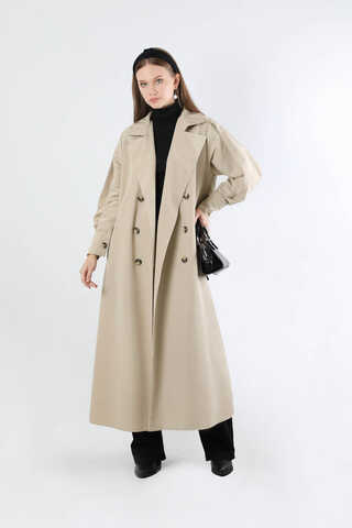 Jamin Trench Coat Stone - 5