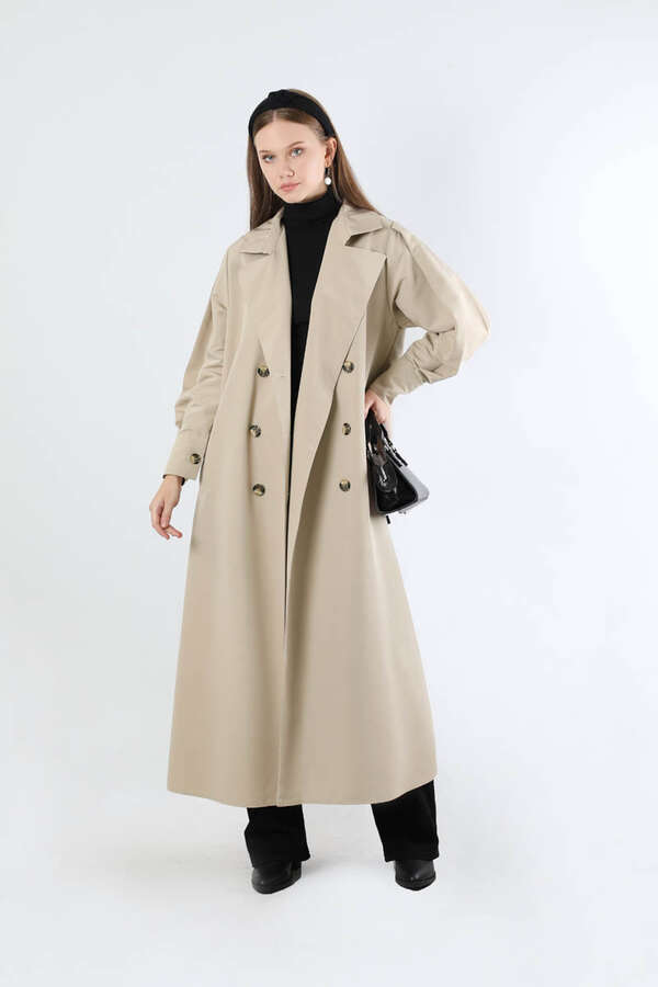 Jamin Trench Coat Stone - 5
