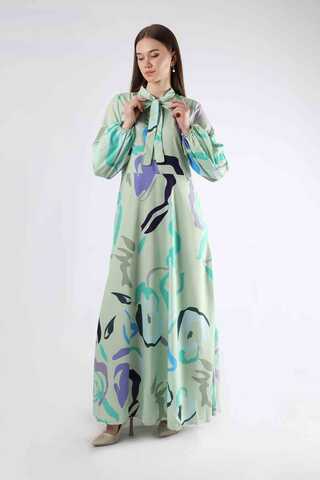 Jane Desenli Elbise Mint - 1