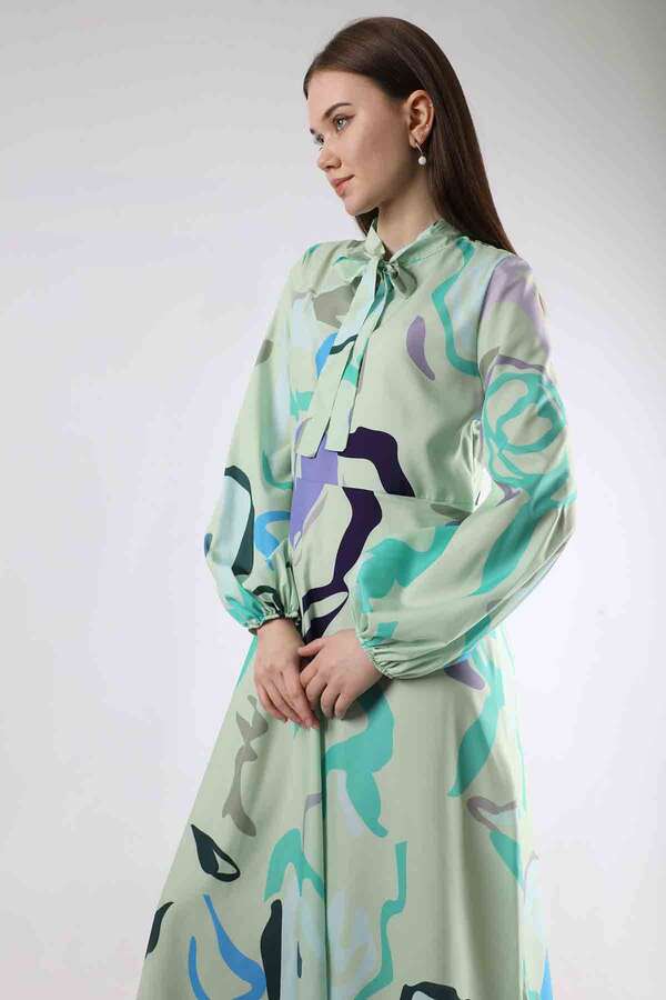 Jane Desenli Elbise Mint - 2