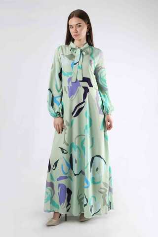 Jane Desenli Elbise Mint - 3