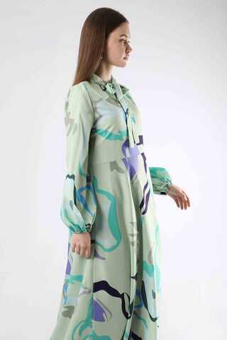 Jane Desenli Elbise Mint - 4
