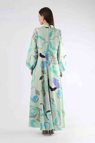 Jane Desenli Elbise Mint - 5