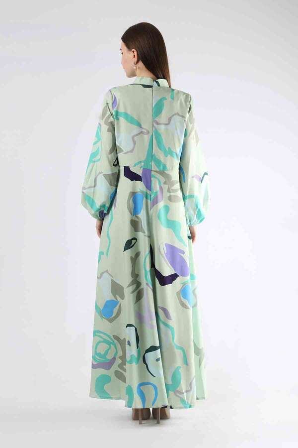 Jane Desenli Elbise Mint - 5